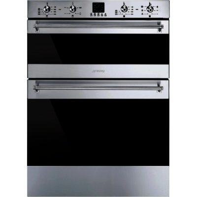 Smeg DUSF636X 60cm Classic Built In Double Electric Oven in Stainless Steel & Dark Glass
